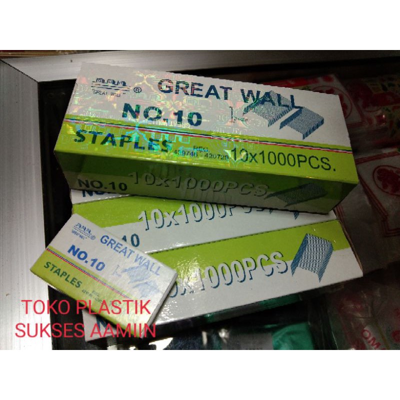 

Rp.1.700-Rp.2.000 Isi Staples kecil merk great wall no. 10