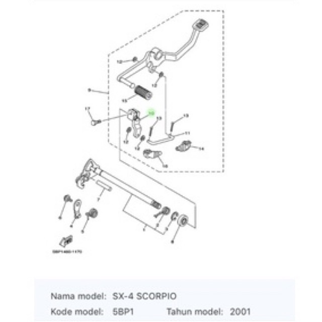 AS PEDAL OPERAN GIGI TUAS PERSENELING ARM CHANGE VIXION SCORPIO ORI