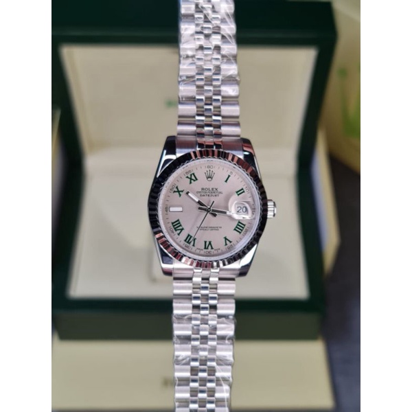 JAM TANGAN  ROLEX WIMBLEDON SILVER AUTOMATIC