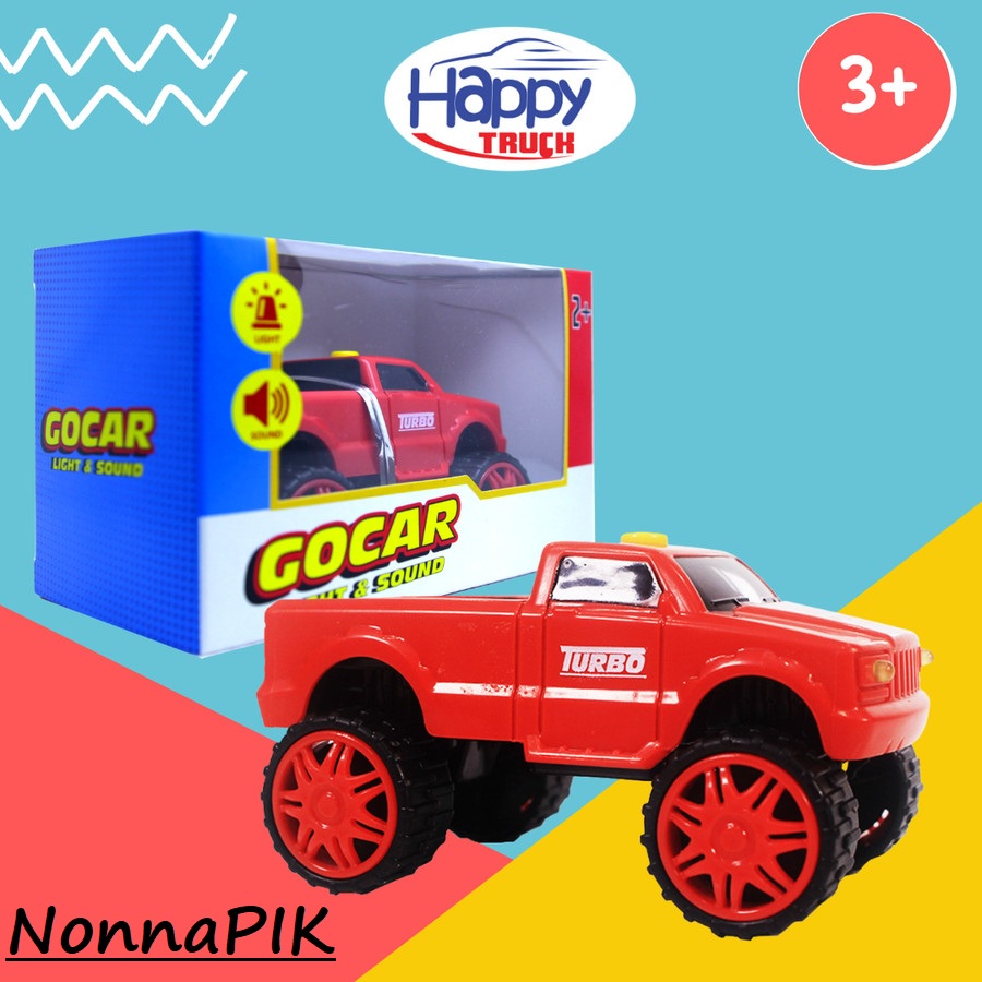 [Kemasan BOX] Happy Truck GOCAR With Light And Sound - Mainan Mobilan Anak