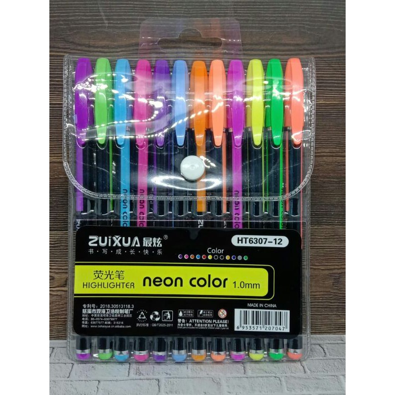 

Bolpen warna warni zuixua neo color 12 warna/Highliter