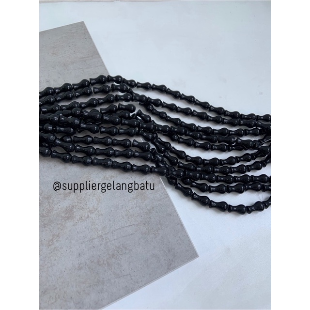 manik ujung kepala tasbih GUCI BLACK ONYX aksesori kalung gelang 10mm