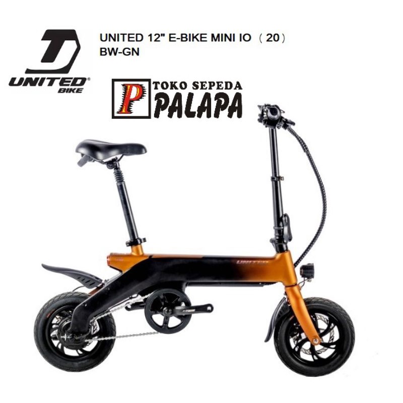 SEPEDA LIPAT 12 EBIKE MINI IO UNITED FOLDING E-BIKE ELECTRIC