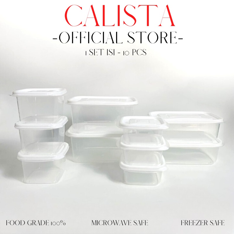 TOPLES PLASTIK BENING CALISTA OITA SET 10 PCS FOOD PREPARATION FOOD STORAGE SET TEMPAT WADAH PENYIMPANAN MAKANAN TEMPAT BUMBU DAPUR SET  CALISTA RUMOI LUNCH BOX FOOD CONTAINER SET TOPLES KULKAS SET FOOD CONTAINER WADAH KOTAK PLASTIK SET