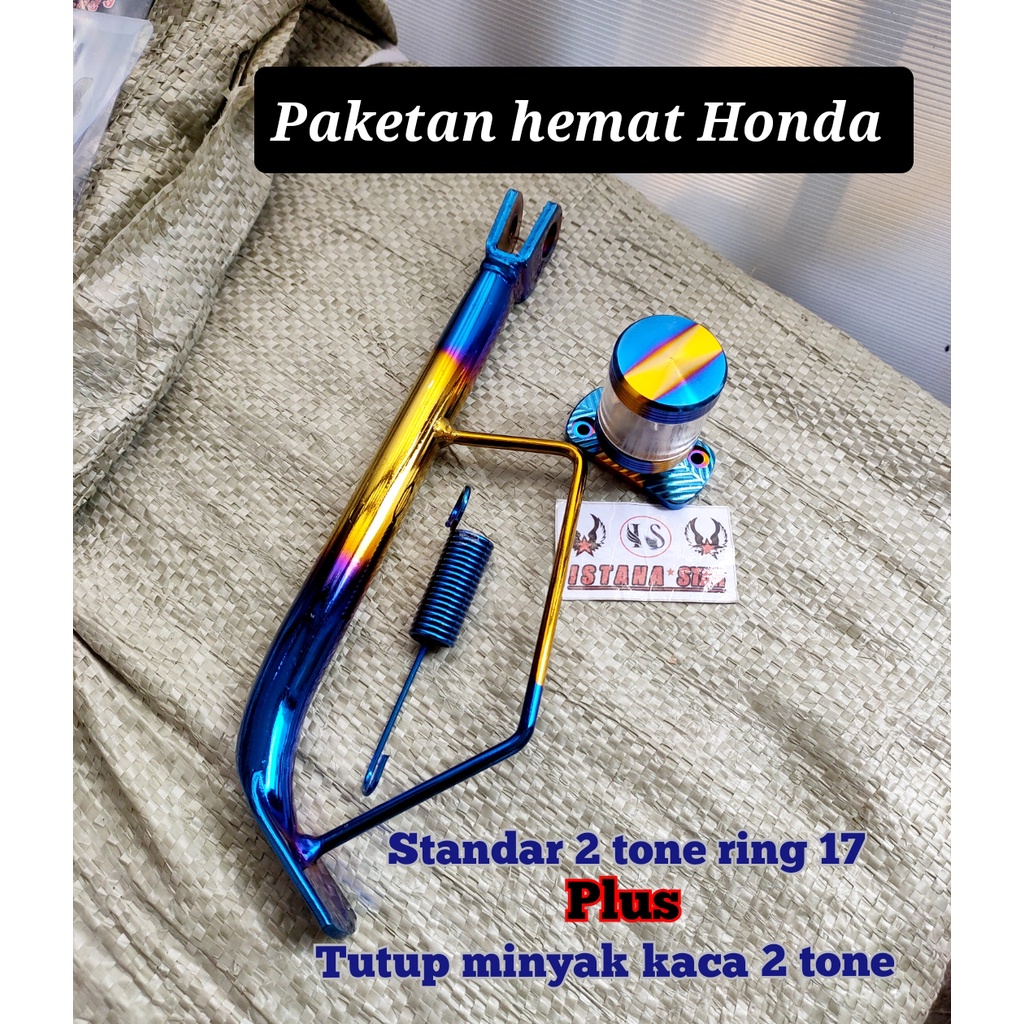 STANDAR SAMPING TWOTONE 2 TONE RING 17 HONDA PLUSS TUTUP MINYAK KACA 2 TONE HONDA