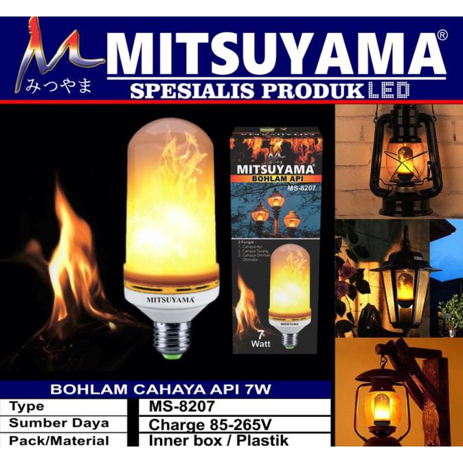 Lampu LED Api / Bohlam Api LED E27 Flame Effect Mitsuyama Plus Bubble