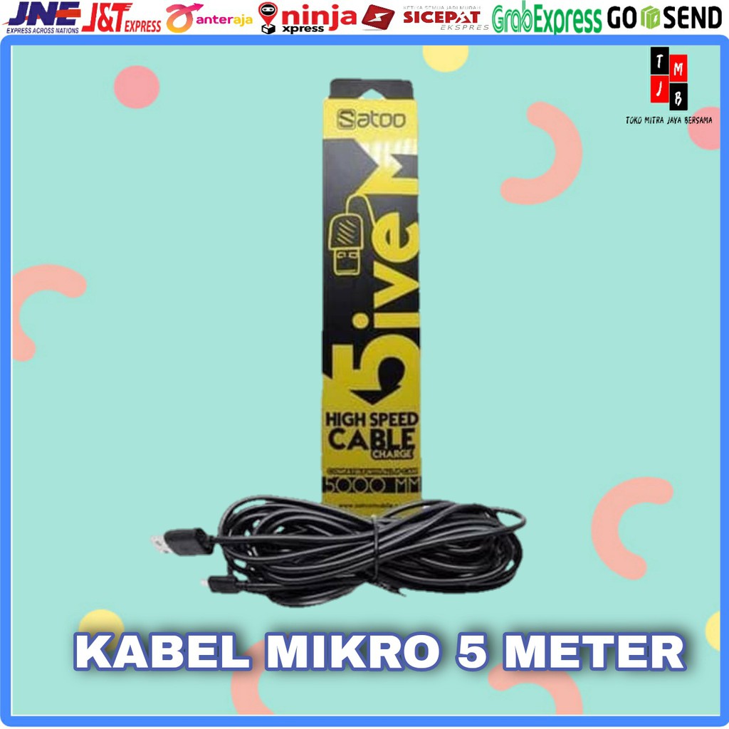 KABEL MICRO USB PANJANG 5METER 10METER 3METER MIKRO USB 3 METER 5 METER 10 METER SATOO 3M 5M 10M