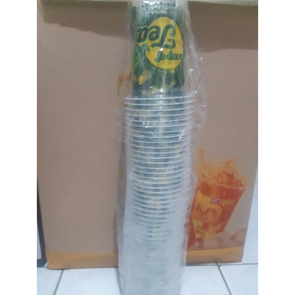 cup MOTIF TEA  16 OZ  isi 50 pcs