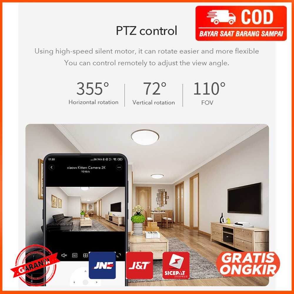 Xiaovv Kamera CCTV WiFi PTZ Smart Camera 2K - XVV-3630S-Q2