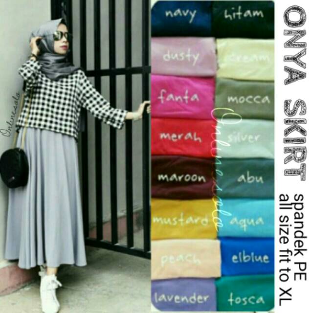 CANDY SKIRT onya spandek polos Rok Panjang