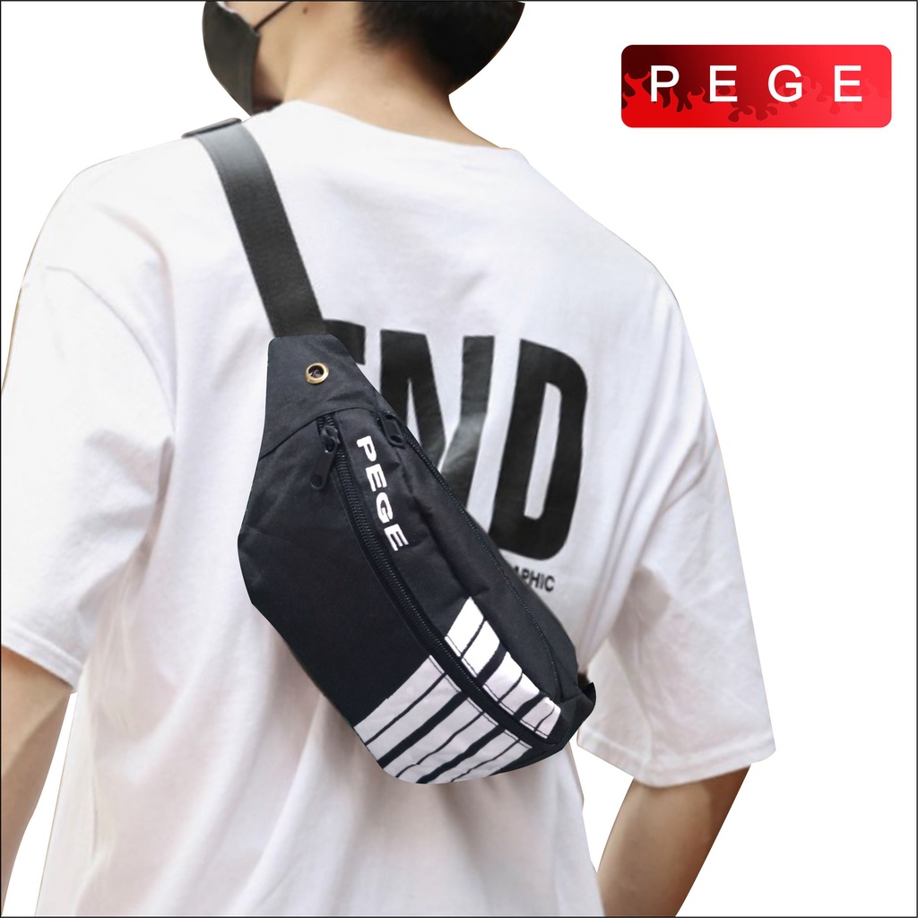 Tas Selempang Pria Waistbag Slempang Bahu Kasual distro Bisa untuk Tas Pinggang - PG 8855