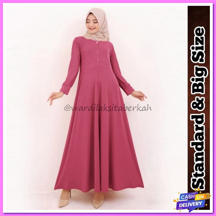 Baju Gamis Wanita Cewek Syari Remaja Sari Dewasa Wolfis Guchika M DT699 Gamis Jersey Gamis Polos Ka