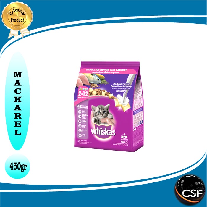 Makanan Kucing kering murah WHISKAS JUNIOR 450gr All Varian