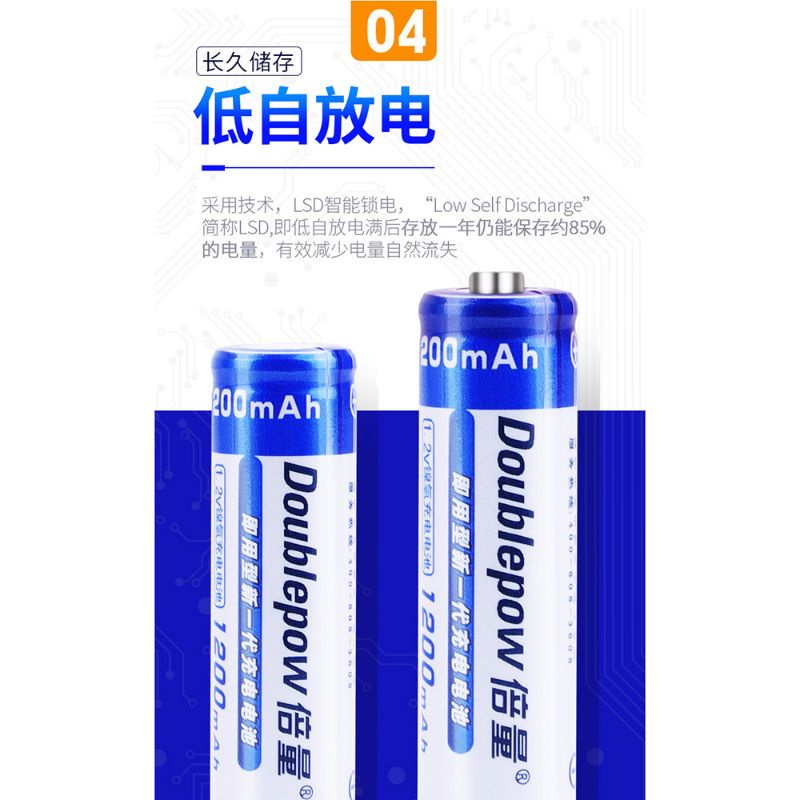 Batu Baterai AA Rechargeable NiMH 1200mAh