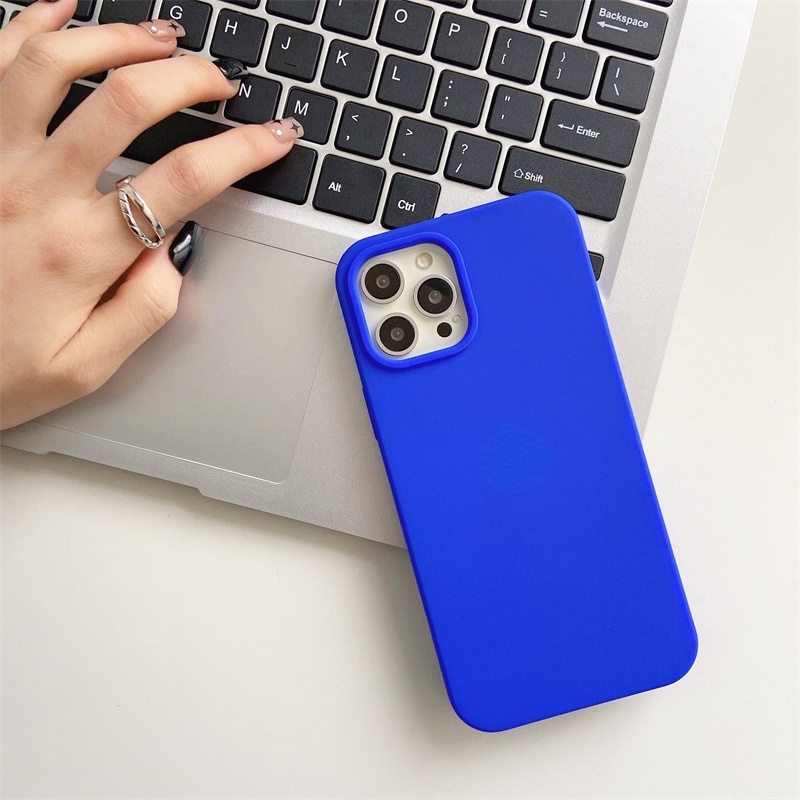 Sapphire Casing Silikon IPhone 13 12 11 Pro X XS MAX XR 6 6S 7 8 Plus 12 13 Mini Shockproof Aksen Safir Biru