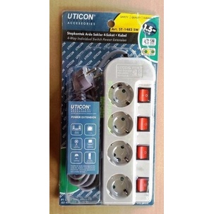 STOP KONTAK 4 LUBANG SAKLAR MASING-MASING - UTICON ST-1482 SW BERGARANDI RESMI