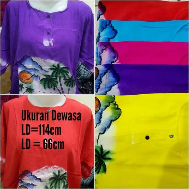 Sale..Baju Bali Motif Barong dan Pantai Warna Dasar Polos Uk.Dewasa