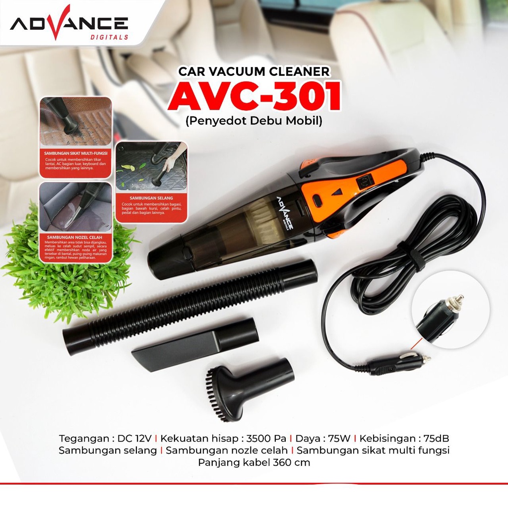 Vakum Cleaner Mobil Portable / Penyedot debu elektrik Advance AVC 301