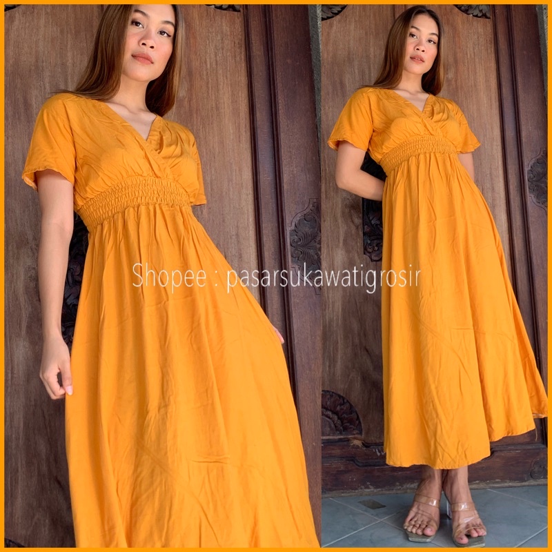 LONG DRESS CASUAL VNECK BASIC