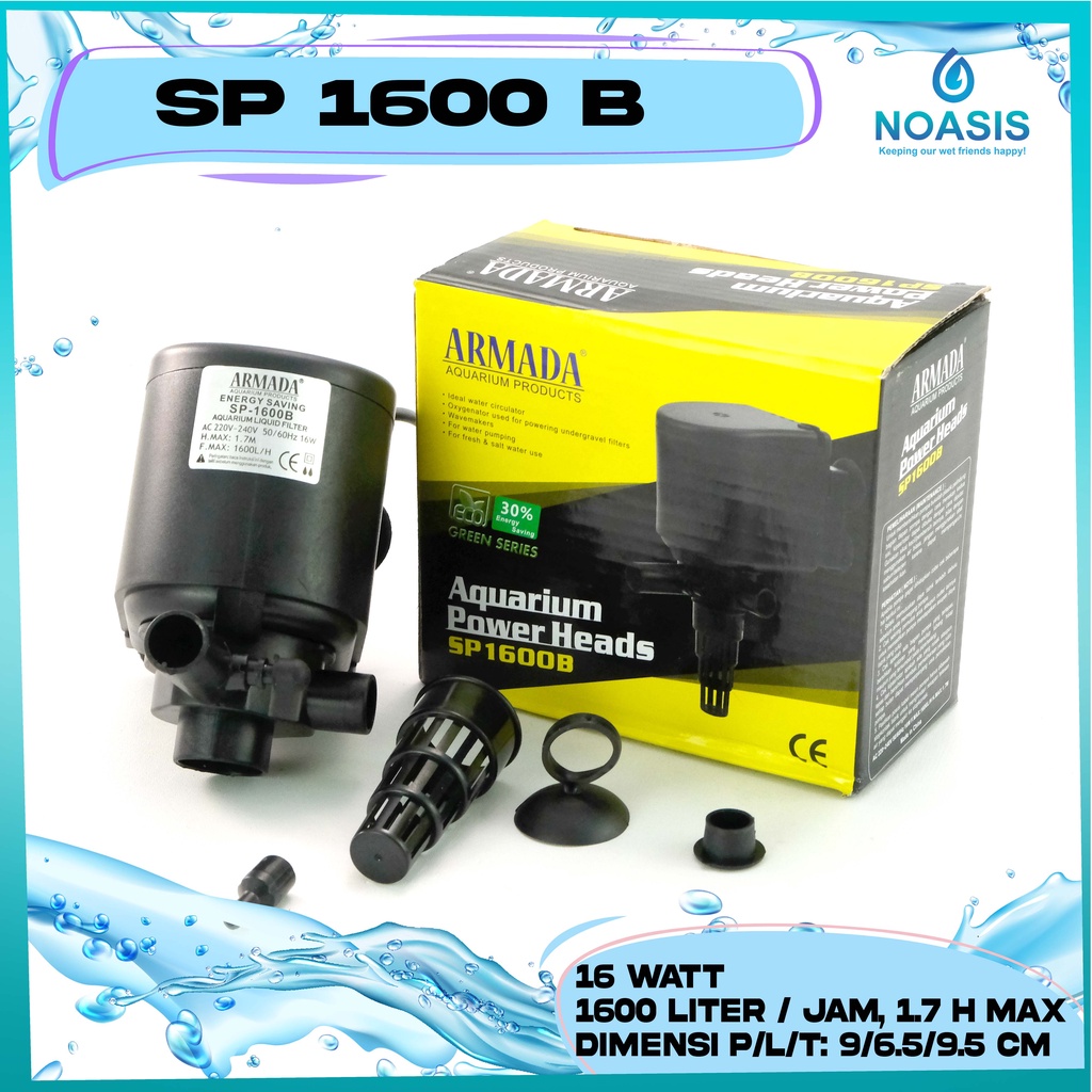 POMPA AIR CELUP LOW WATT AQUARIUM ARMADA SP 1600B SUBMERSIBLE PUMP