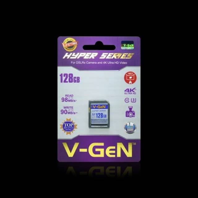 SD Card 128GB Class 10 V-GeN Hyper Series Memory Card 128 GB Vgen