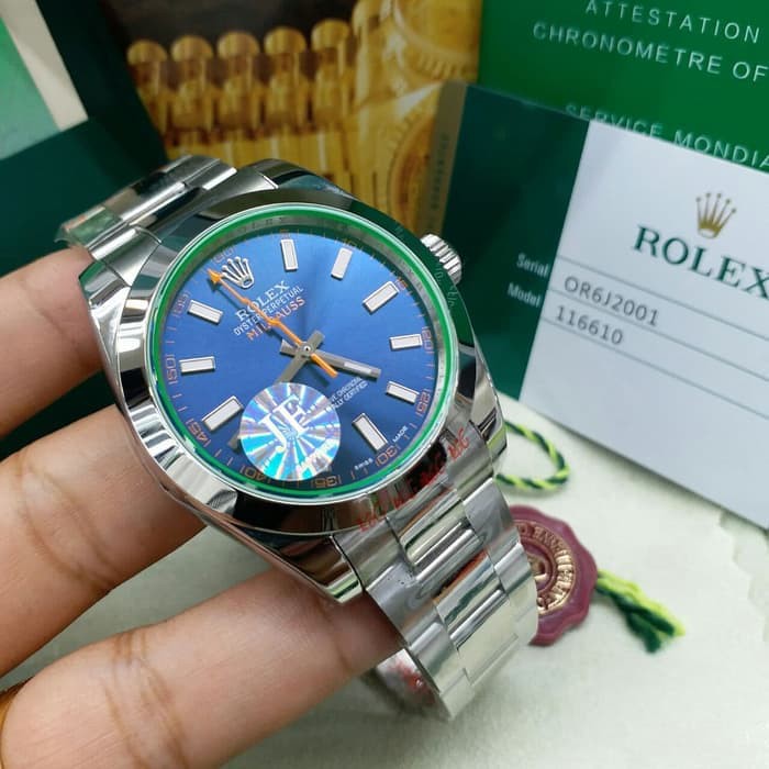 Jam Tangan Kw Super Pria Rolex Oyster Milgaus Clone Saphire