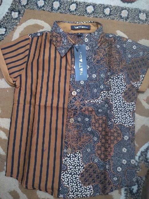 Batik Anak Lengan Pendek Lawasan Orange