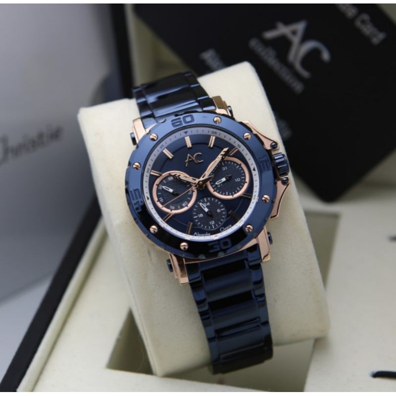 Jam Cewek Alexandre Christie AC9205 Original Blue Rosegold