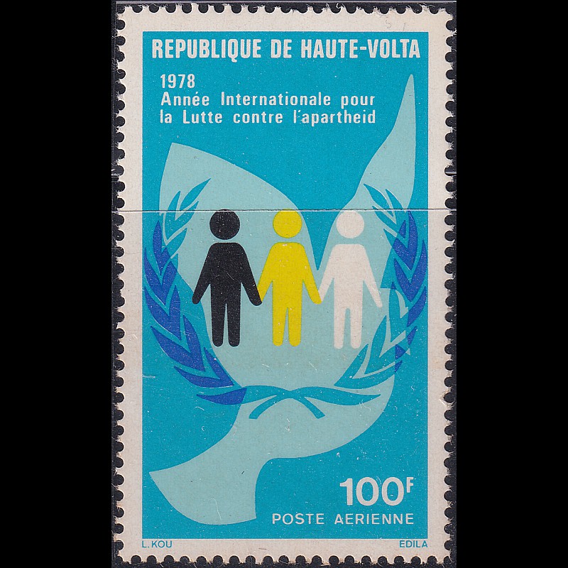 

Prangko Upper Volta 1978 - Airmail - International Anti-Apartheid Year - 1 lbr