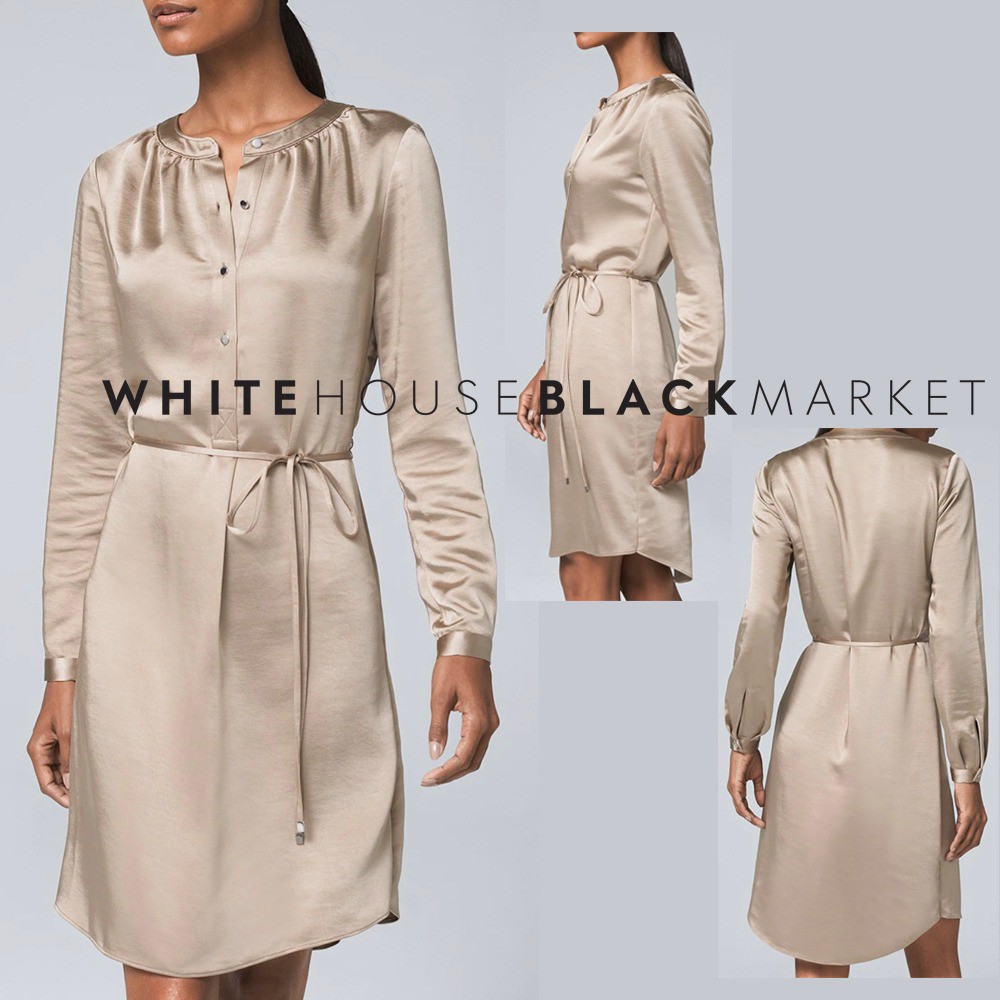 Dress Casual Wanita (WHBM SATIN SHIRT DR)