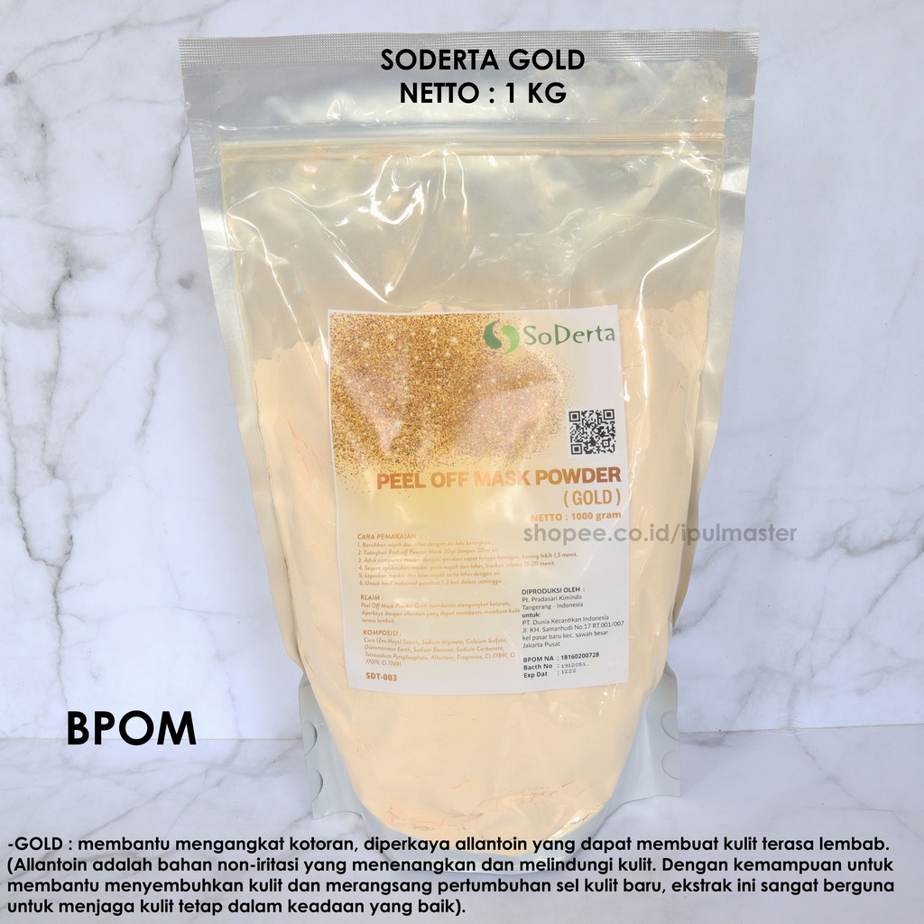 Soderta Peel Off Mask 500 g Masker Klinik Bubuk Rubber Jelly BPOM