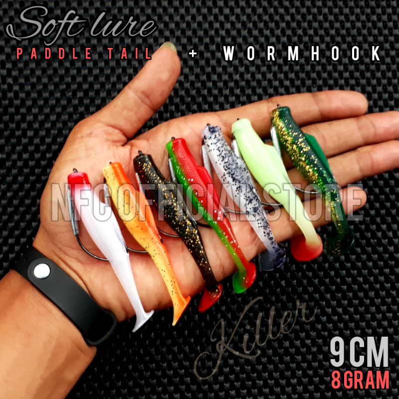 Soft lure ZMAN (replika) Plus Wormhook 9cm 8gram SIAP PAKAI Umpan Gabus haruan &amp; Toman KILLER