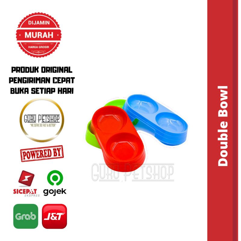 Pet Bowl - Tempat Makan Double Anjing Kucing Kelinci Hamster CP-6