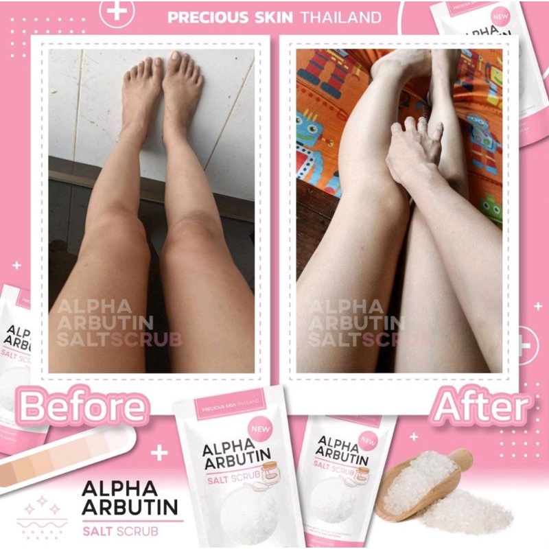 [BPOM] Precious Skin Alpha Arbutin 3Plus Whitening Body Shower Salt Scrub / Lulur Badan / Garam