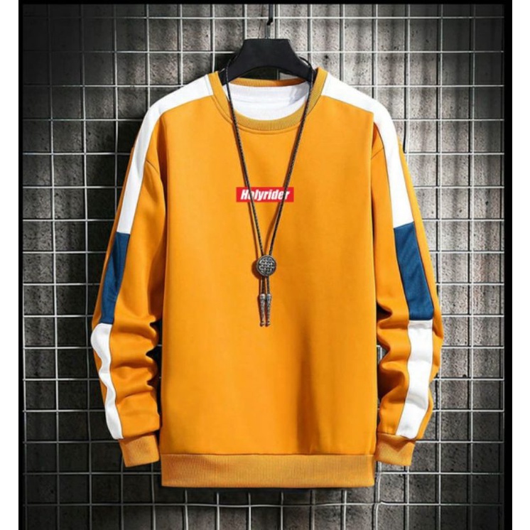 (READY) SWEATER CREWNECK DISTRO POLOS KUNING TERBARU MURAH