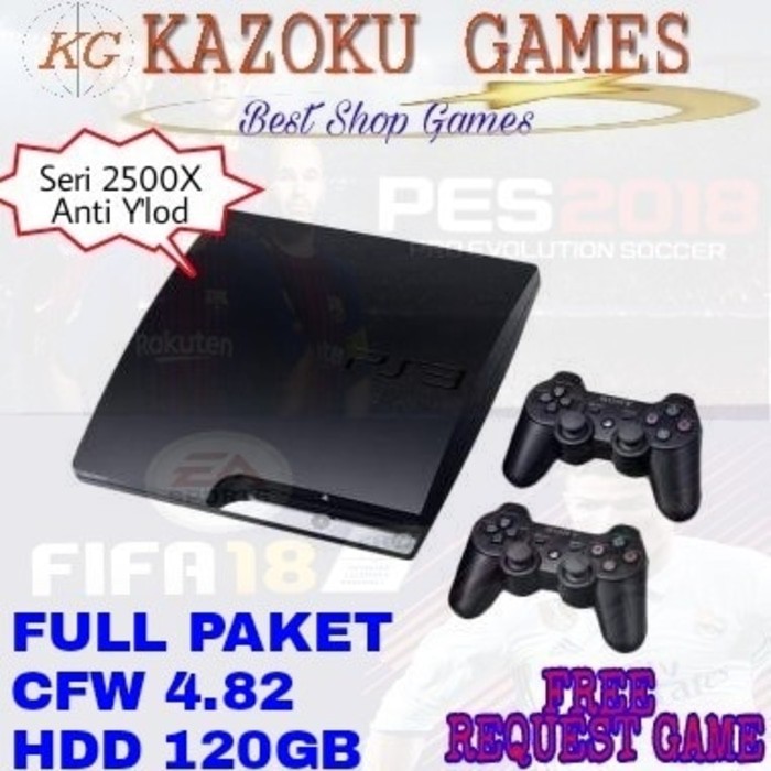 PS3 slim 120gb seri 2500x CFW terbaru
