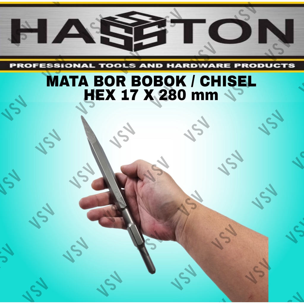 HASSTON Mata Bor Bobok Chisel Pahat Tembok Beton Hex 17x280 Untuk Demolition Hammer