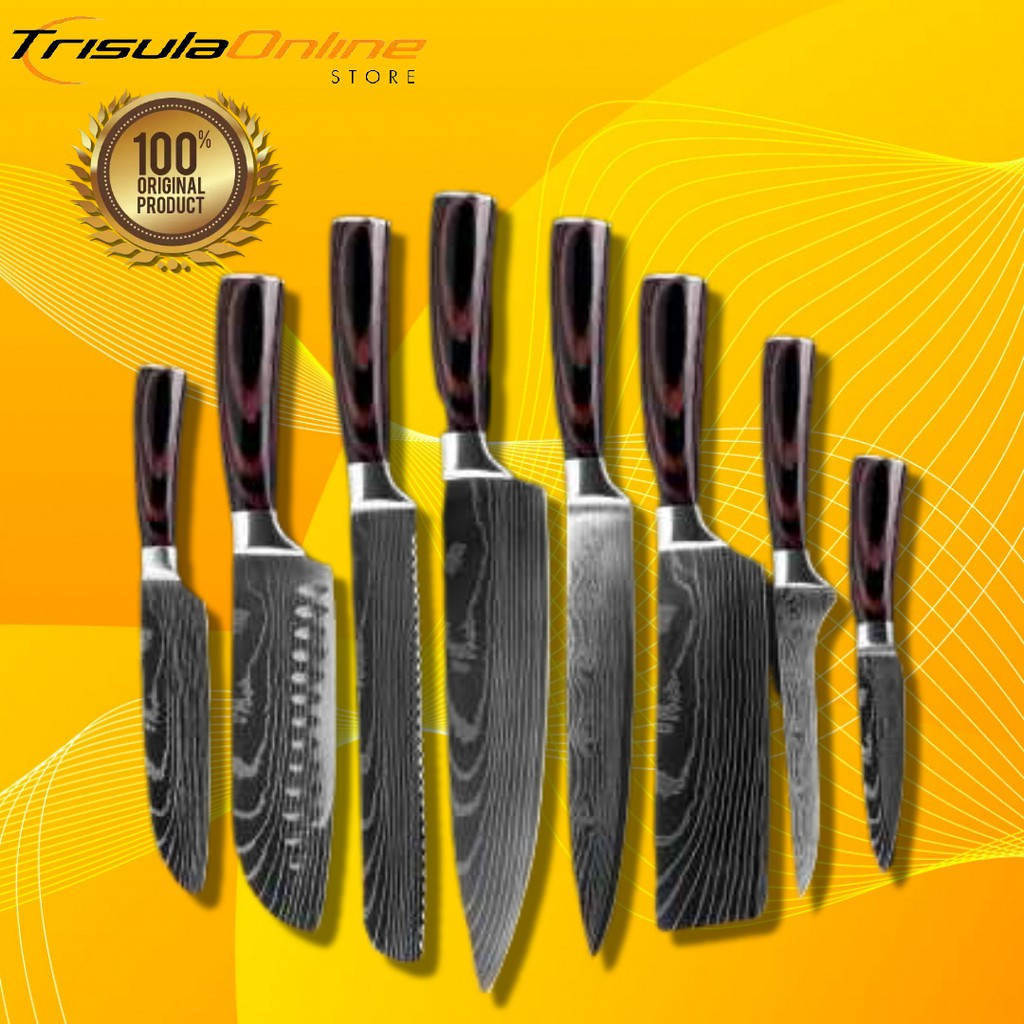 Pisau Damaskus Xituo Chef | Set Pisau Dapur Damascus Stainless Steel