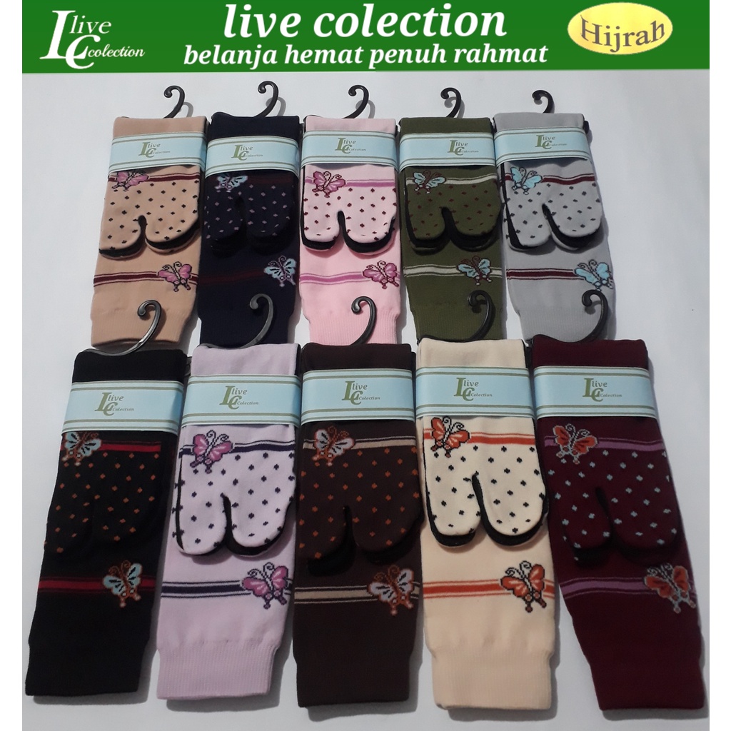 12 pasang kaos kaki jempol motif muslimah/motif kupu2