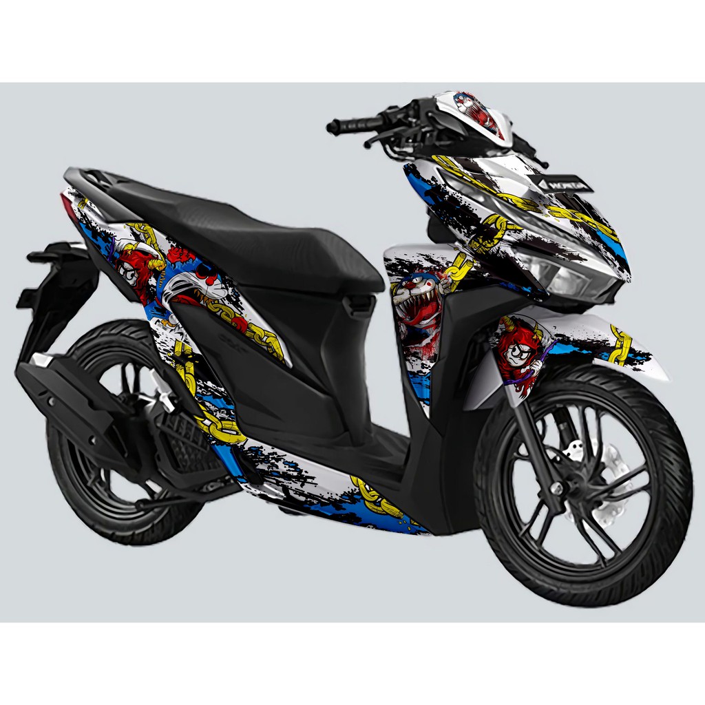 Decal Vario Full Body Striping Full Body Vario 125 150 New Doraemon Zombie Putih