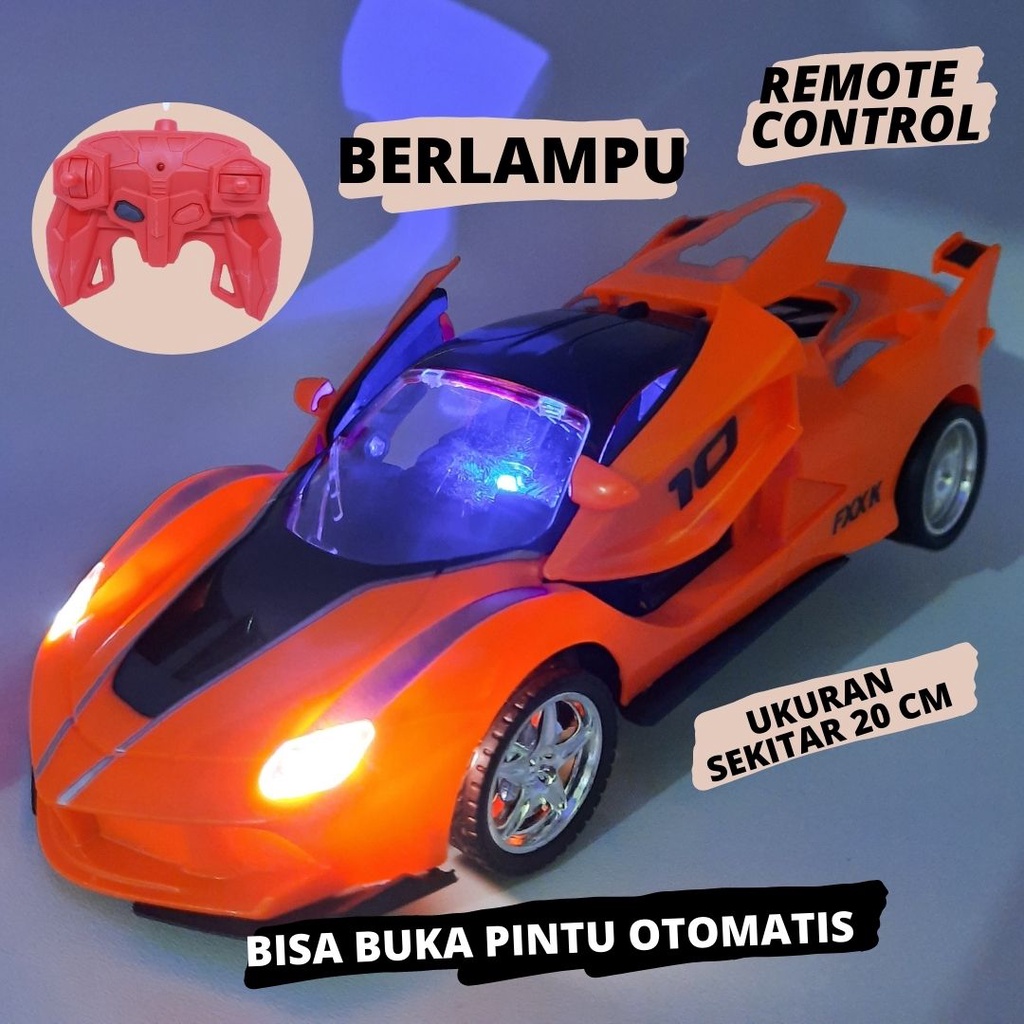 (PROMO) MOBIL REMOTE CONTROL SPORT CAR POLISI BUKA PINTU BERLAMPU KEREN MAINAN MOBILAN ANAK