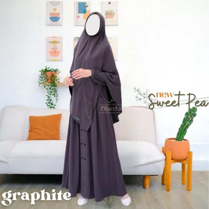 Ready Gamis Sweat pea by shazfa Cornflower M