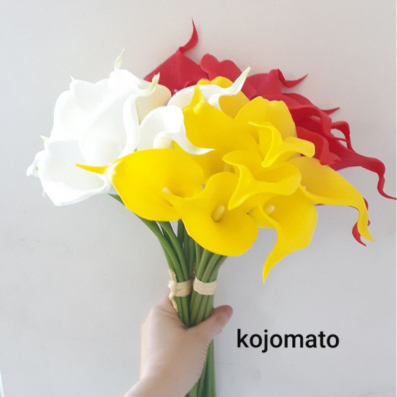 B004 Bunga Calla Lily Latex Real Touch bunga hias plastik artificial dekorasi kamar babysbreath