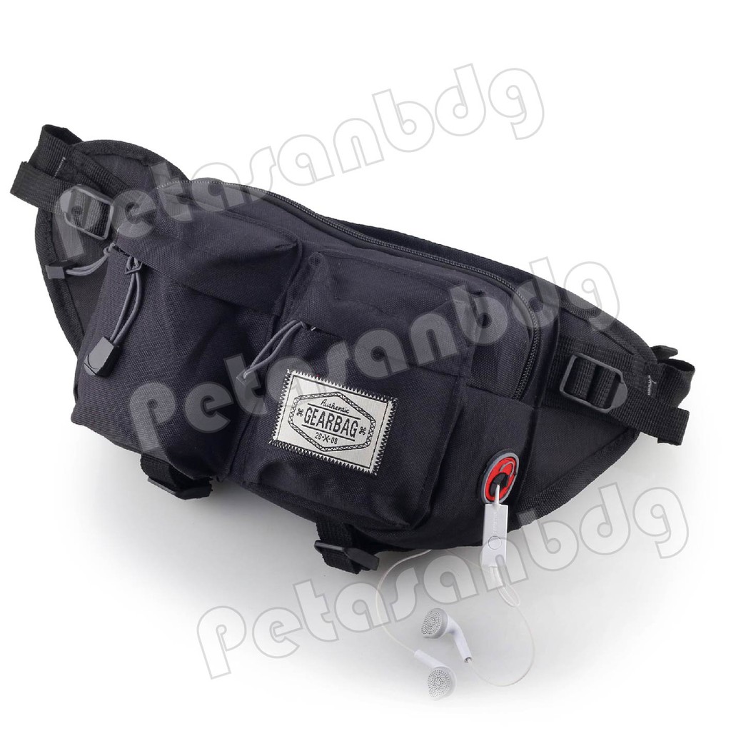 PTS -Gear Bag Authentic TWO POCKET.PTS Waistbag WITH EARPHONE HOLE -13081