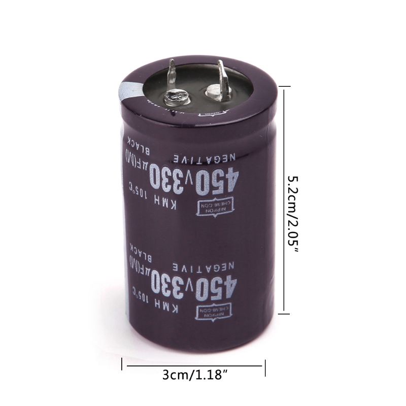 Kapasitor Elektrolitik Elektrik Bahan Aluminum Ukuran 30x50 450V 330uF