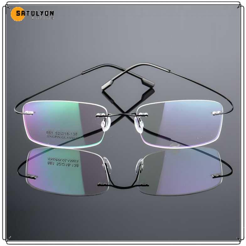 Frame Kacamata Frameless Ultra Light Titanium [Hitam] ST