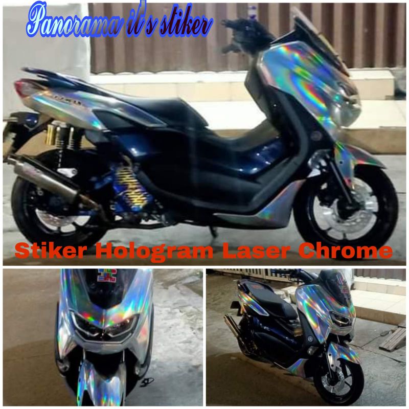 SKOTLET STICKER MOTOR HOLOGRAM /STICKER MOTOR LASER HITAM/SKOTLET MOTOR PELANGI/STICKER HOLOGRAM