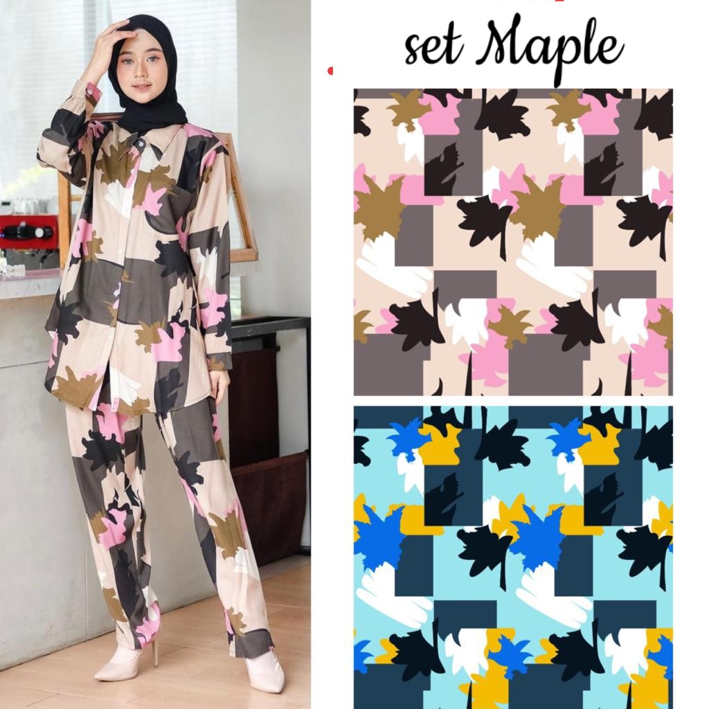 NEW!! PIYAMA RAYON MOTIF - Pajamas Kemeja Celana Panjang Wanita - baju tidur jumbo