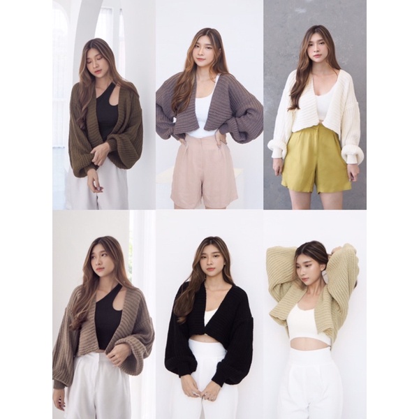 Ryo Crop Cardigan / Crop Cardigan Premium / Oversize Cardigan / Baloon Cardigan / Outer Knit