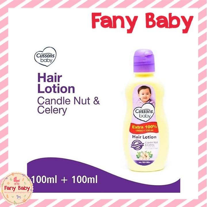 CUSSONS BABY HAIR LOTION CANDLE NUT &amp; CELERY 100ML+100ML